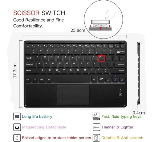 Imagen 7 de 8 de Funda Teclado Esp + Touchpad Para iPad Air 5 10.9 (2022) M1