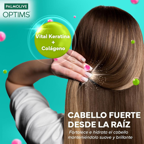 2 Shampoo Palmolive Optims Colágeno + Vital Keratina 680ml