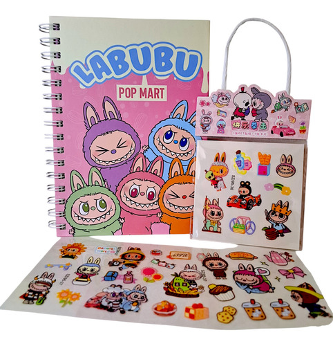 Libreta Labubu Tapa Dura Con Stickers