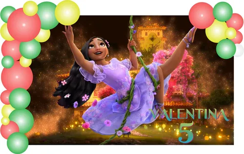 Banner Fondo Candy Bar Cumpleaños Isabela Encanto 120x70