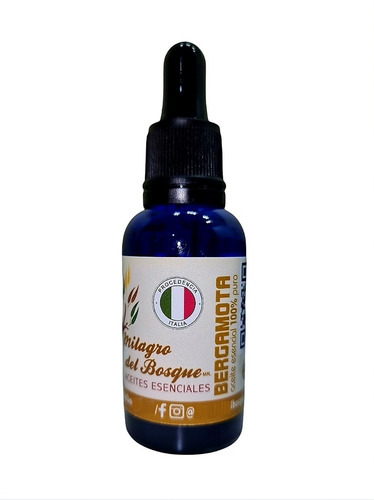 Aceite Esencial De Bergamota 30 Ml 100% Puro Y Natural