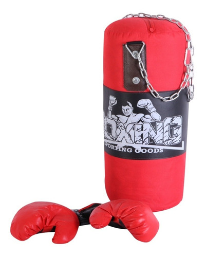 Set Boxeo Infantil-bolsa+guantes-kit Boxeo Juguete C/cadena