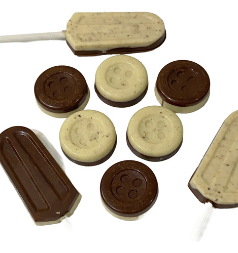Choco Niños. Botones Y Paletas Bicolor