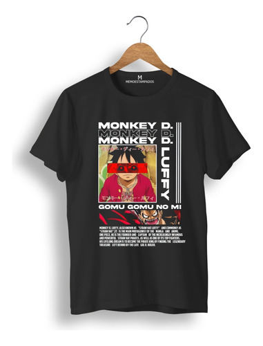 Remera: Monkey D Luffy Gomu Gomu Memoestampados