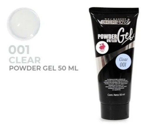 Cherimoya Powder Gel 50ml Clear 001 uñas esculpidas