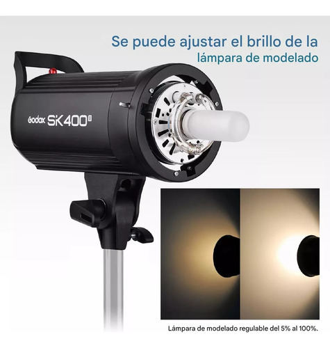 Flash De Estudio Godox Sk400ii Con Luz De 150w Modelado Led