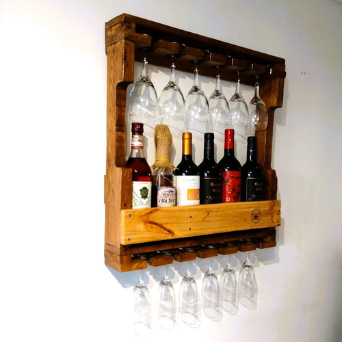 Mini Bar Rustico De Pared Arrebol Pallets