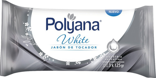 Jabón en barra Polyana White 125 g pack x 3