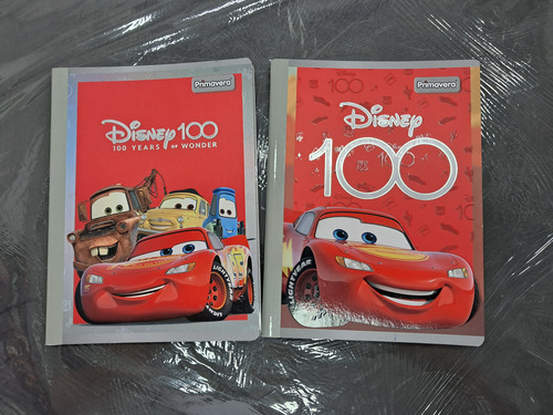 Cuaderno Cuadriculado 100 Años Disney ( Cars / Spiderman )