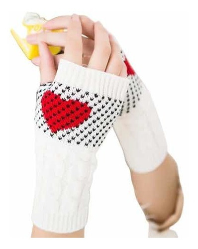 En Stock Abfa Shop Guantes Mitones Kawaii Corazon Blanco