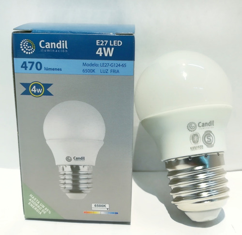 Imagen 4 de 7 de Lampara Led Luz Fria Bombilla E27 Gota 4w 220v Candil