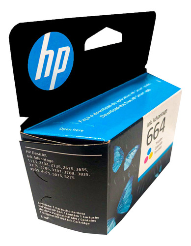Cartucho De Tinta Hp 664 Tricolor, Original, 1 Pza.