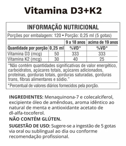 Vitamina D3 + K2 Gotas (30ml) Ocean Drop