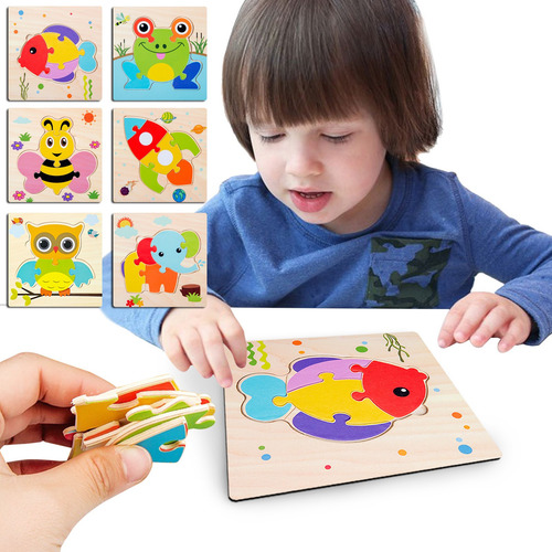 Puzles De Madera P, Juguetes Para Niños Pequeños, Regalos Pa