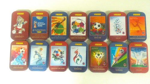 Coleção Completa Com 14 Latas Panini Da Copa Do Mundo 2018