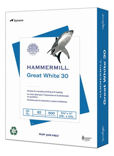 Hammermill - Papel Para Impresora Great White, 30 % Reciclad