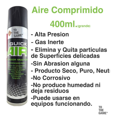 Imagen 2 de 9 de Aire Comprimido Aerosol 400 Ml Para Limpiar Pc X2