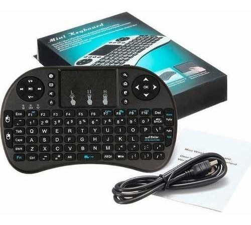 Mini Teclado Wireless Touch Para Celular Pc Android Tv Smart Teclado Preto