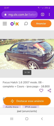 Ford Focus 1.6 Flex 2007/08 Completo + Couroleto
