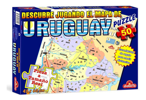 Juego De Mesa Didacta Maxi Puzzle Uruguay 50 Piezas