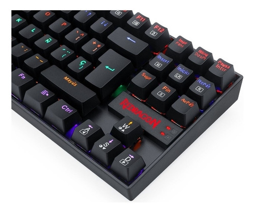 Teclado Gamer Redragon Kumara K552 Qwerty Red Español Latino Negro Español Latinoamérica