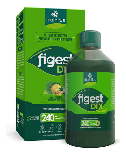 3 Biofhitus Figest Dtx 240ml Com Colina Spirulina Detox
