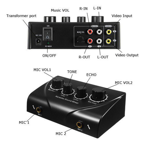 Micrófono Karaoke Estéreo Sonido Mezclador Audio Eco