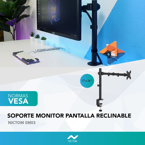 Imagen 4 de 6 de Soporte De Mesa Para Tv/monitor Nictom Sm03 13 A 27