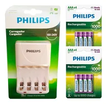 Comprar Carregador Philips Com 8 Pilhas Aaa 1000ma Recarregaveis Rtu