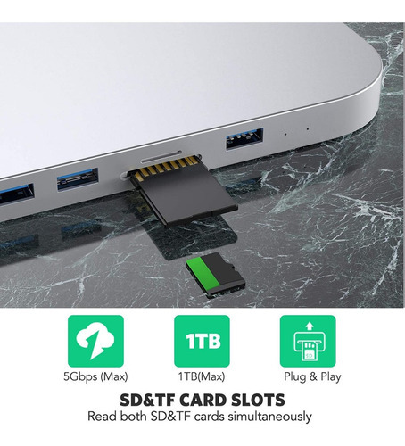 Hub Agptek Usb-c P/ Disco Rígido E Suporte Mac Mini M1 18/20