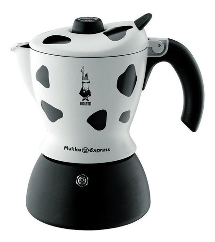 Imagen 1 de 3 de Cafetera Bialetti Mukka Express 2 Cups manual negra y blanca italiana