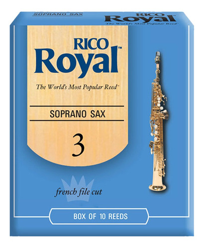 Caña Rico Royal Rib1030 Unidad Saxofon Soprano Bb 3