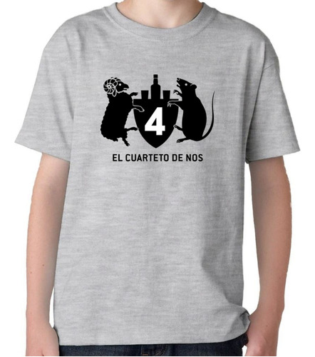 Remera Gris Niño Sublimada El Cuarteto De Nos