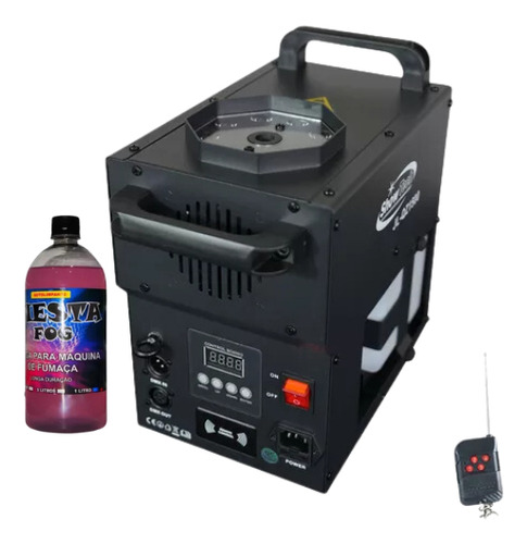 Máquina De Fumaça Up Dmx 1500w C/leds Rgb 220v + Cor Preto