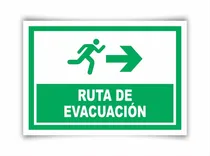 Comprar Señalamiento Letrero Ruta De Evacuación Derecha 20x25
