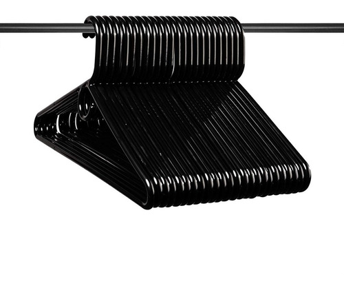 100 Ganchos Finos Plásticos Negro Colgar Ropa Closet Armario