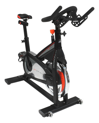 Bicicleta Fija Wf Spin Pro Para Spinning Profesional Color Negro/rojo