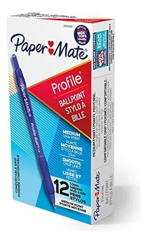 comprar Juego De Bolígrafos Lapiceras Paper Mate, 12 Unidades, Azul 