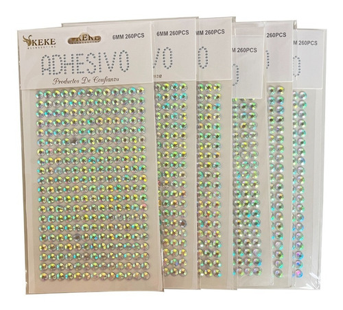 Pack 6 Pegatinas Strass Adhesiva Diamante 6mm Gema Decora 34