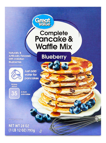 Mezcla Para Pancakes Y Waffles Blueberry 793g | Great Value