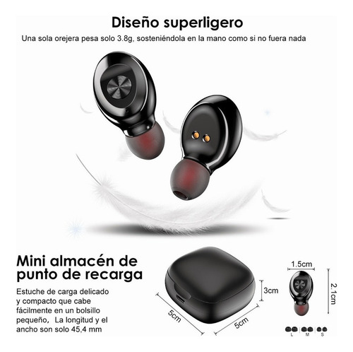 - Auricular In-ear Gamer Inalámbrico Xg-8 Negro Con Luz Led