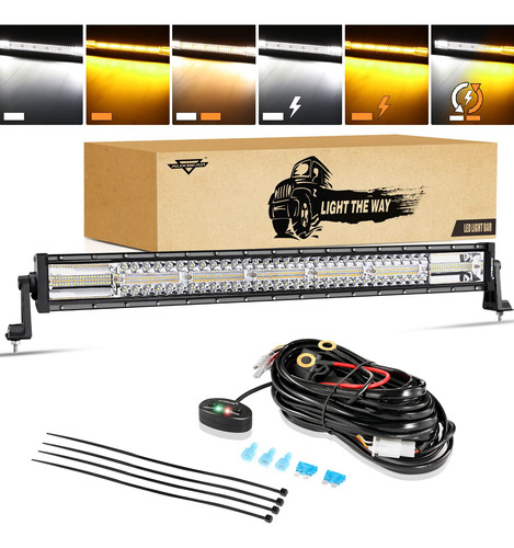 Auxbeam Barra De Luz Led De 30 Pulgadas, 180 W, 6 Modos, Lu.