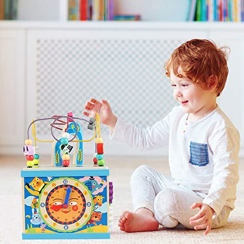 Cubo De Actividades De Madera Qilay Para Niños Pequeños De 3