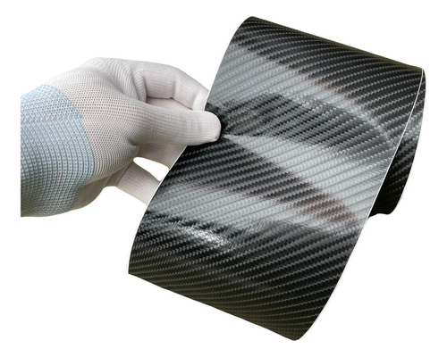 Fita Adesivo Fibra Carbono Preto 4d Envelopamento 3m X 12cm