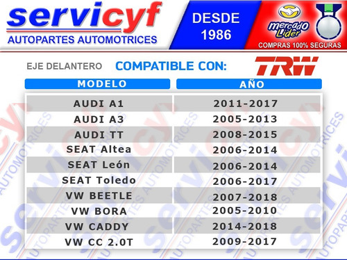 Imagen 4 de 8 de Balatas Trw Delante Vw Jetta A6 2.5 2010 2011 2012 2012 2013