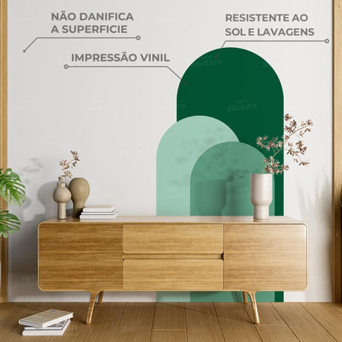 Adesivo Decorativo Ambiente Interno Parede Quarto Tons Verde