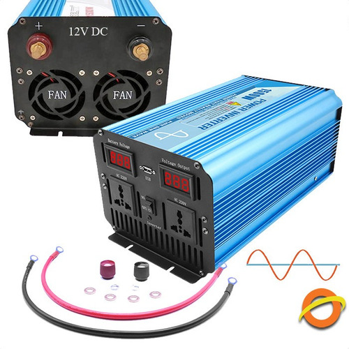 Imagen 1 de 10 de Inversor Onda Pura Corriente 1500w 12v 220v Usb Digital Sol