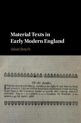 Libro Material Texts In Early Modern England - Dr. Adam S...
