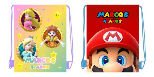 35 Morralitos Personalizado Para Fiestas Mario Bros Dulceros