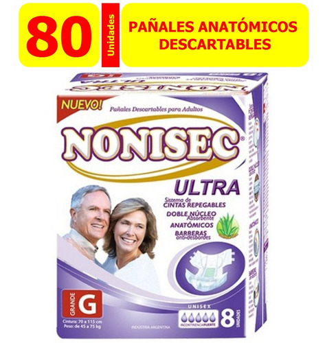 Nonisec Anatómico Ultra Talle Grande X 80 Pañales